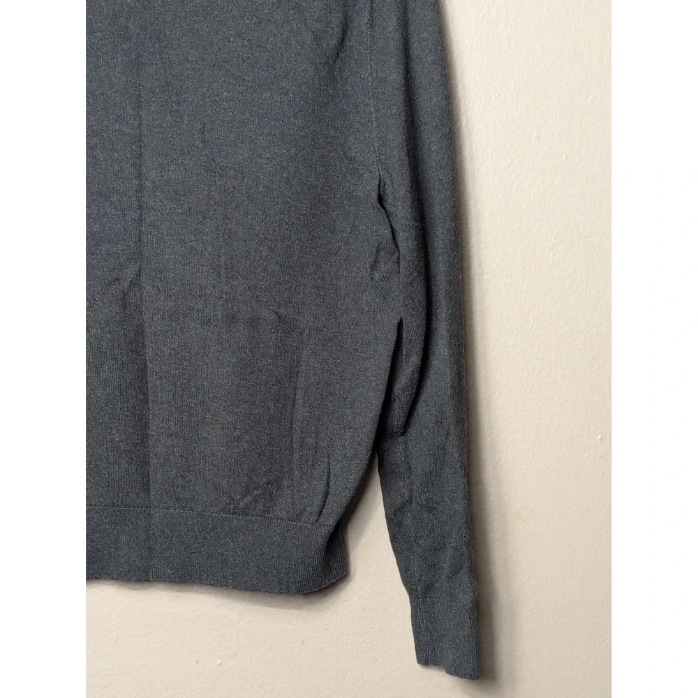 Banana Republic V-Neck Sweater Mens S Grey Luxe Yarn Cotton Silk Cashmere